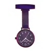 Bermuda Watch Company Women's Annie Apple Meraki Silver & Purple Mesh Nurse Fob Watch In Multi