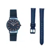 Bermuda Watch Company Women's Annie Apple Metanoia Rose Gold Blue Petite Interchangeable Watch In Multi