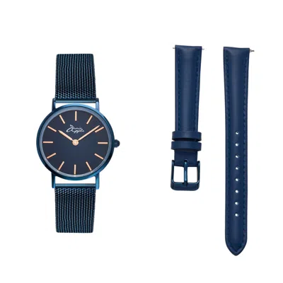 Bermuda Watch Company Women's Annie Apple Metanoia Rose Gold Blue Petite Interchangeable Watch In Multi