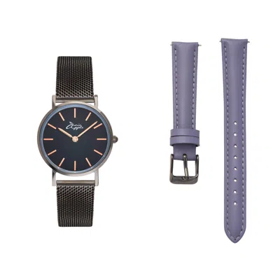 Bermuda Watch Company Women's Annie Apple Metanoia Rose Gold Gunmetal Petite Interchangeable In Yellow