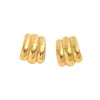Bermuda Watch Company Women's Annie Apple Phoebe Ribbed Oversized Gold Studs