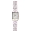 Bermuda Watch Company Women's Annie Apple Quaintrelle Square White Silver Link 22 24mm In Multi