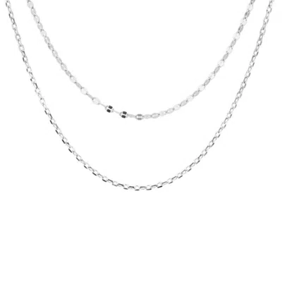 Bermuda Watch Company Women's Annie Apple Reina Sterling Silver Double Chain Necklace