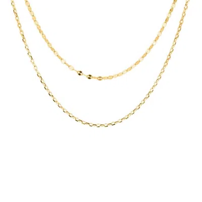 Bermuda Watch Company Women's Annie Apple Reina Sterling Silver, Gold Vermeil Double Chain Necklace