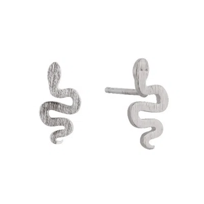 Bermuda Watch Company Women's Annie Apple Rio Sterling Silver Brushed Snake Stud Earrings
