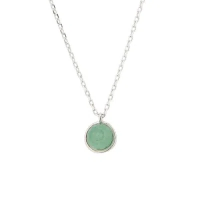 Bermuda Watch Company Women's Annie Apple Siobhan Sterling Silver Green Aventurine Pendant Charm Necklace