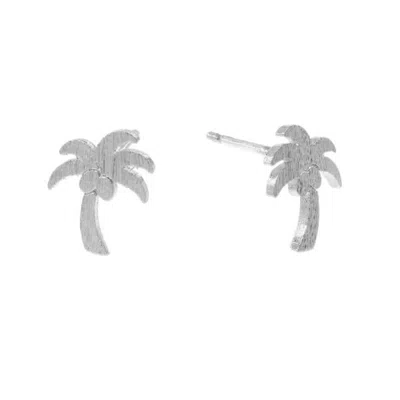 Bermuda Watch Company Women's Annie Apple Sterling Silver Palm Tree Stud Earrings