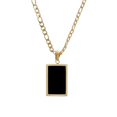 Bermuda Watch Company Women's Gold / Black Annie Apple Quinn Shell Black Onyx Gold Pendant Necklace