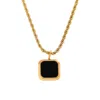 Bermuda Watch Company Women's Gold / Black Annie Apple Zya Black Gold Pendant Rope Necklace