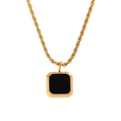 Bermuda Watch Company Women's Gold / Black Annie Apple Zya Black Gold Pendant Rope Necklace