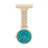 Bermuda Watch Company Women's Gold / Green Annie Apple Meraki Teal Green Gold Link Nurse Fob Watch In Multi