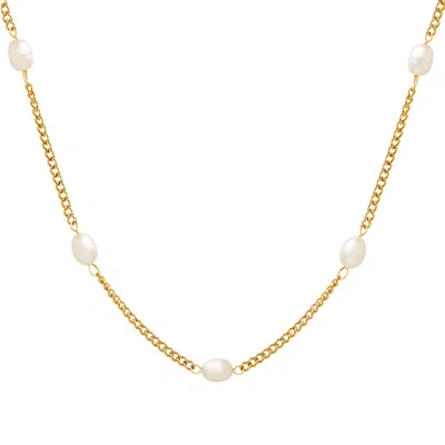 Bermuda Watch Company Women's Gold / Neutrals Annie Apple Isla Pearl Chain Necklace