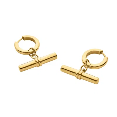 Bermuda Watch Company Women's Maivelle Madison T-bar Huggie Hoops - Gold