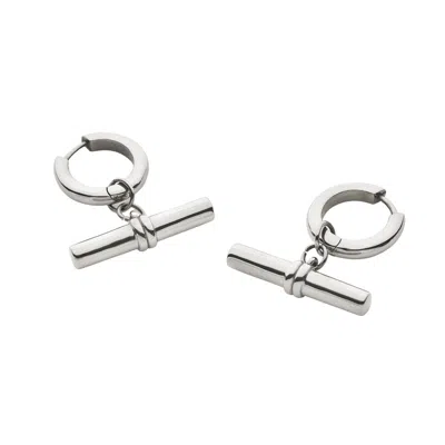 Bermuda Watch Company Women's Maivelle Madison T-bar Huggie Hoops - Silver