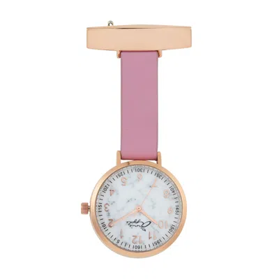 Bermuda Watch Company Women's Orange Annie Apple Meraki Rose Gold Marble Pink Leather Fob 35