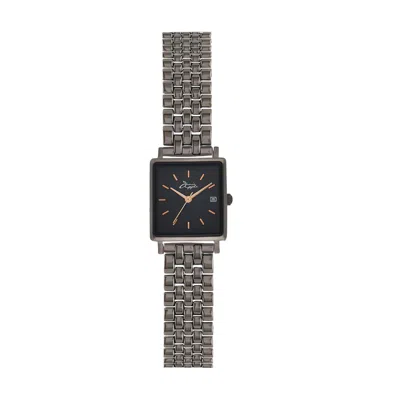 Bermuda Watch Company Women's Quaintrelle Square Rose Gold Gunmetal Link 22 24mm In Yellow