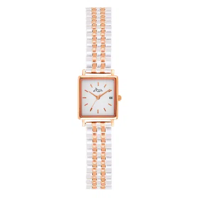 Bermuda Watch Company Women's Quaintrelle Square Rose Gold Silver Link 22 24mm In Multi