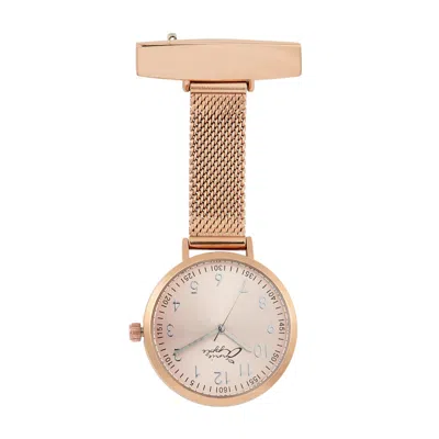 Bermuda Watch Company Women's Rose Gold Annie Apple Meraki Silver Blush Mesh Fob 35