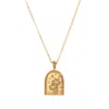 Bermuda Watch Company Women's Summer Palm Tree Gold Pendant Necklace Stainless Steel