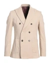 Berna Man Blazer Beige Size 42 Cotton, Polyamide, Elastane In Beige