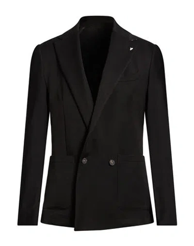 Berna Man Blazer Black Size 40 Polyester, Viscose, Elastane In Multi