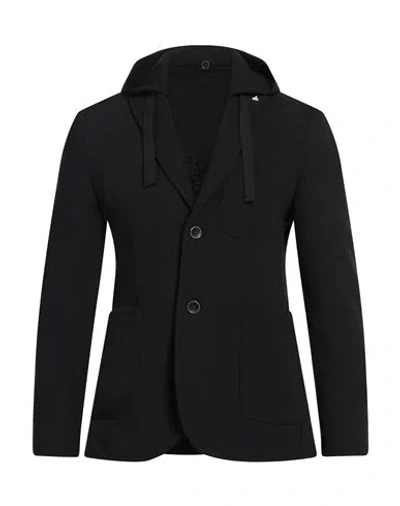 Berna Man Blazer Black Size 44 Polyester, Cotton, Elastane