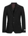 Berna Man Blazer Black Size 48 Cotton, Polyamide, Elastane In Brown