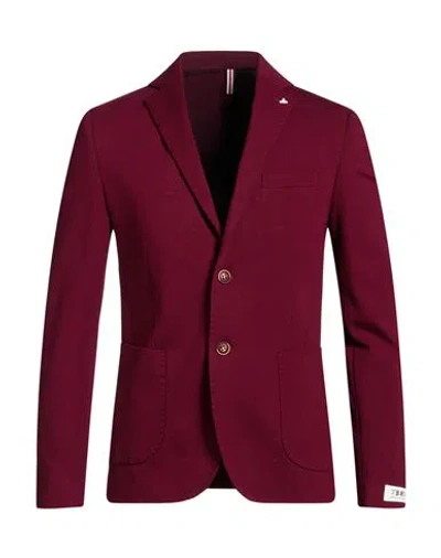Berna Man Blazer Burgundy Size 46 Cotton, Nylon, Elastic Fibres In Red