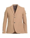 Berna Man Blazer Camel Size 44 Acrylic, Polyester, Wool In Neutral