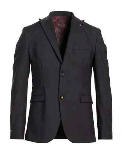 Berna Man Blazer Lead Size 44 Cotton, Polyamide, Elastane In Black