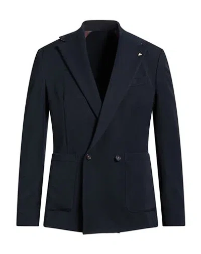 Berna Man Blazer Midnight Blue Size 42 Polyester, Viscose, Elastane