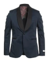 Berna Man Blazer Midnight Blue Size 46 Cotton, Elastane In Blue