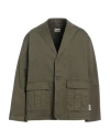 Berna Man Blazer Military Green Size 40 Cotton, Elastane
