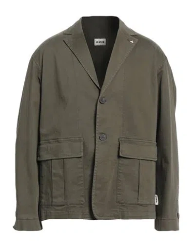 BERNA BERNA MAN BLAZER MILITARY GREEN SIZE XL COTTON, ELASTANE