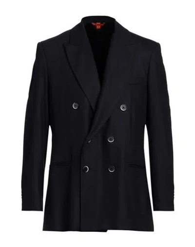 Berna Man Blazer Navy Blue Size 40 Virgin Wool, Elastane In Black
