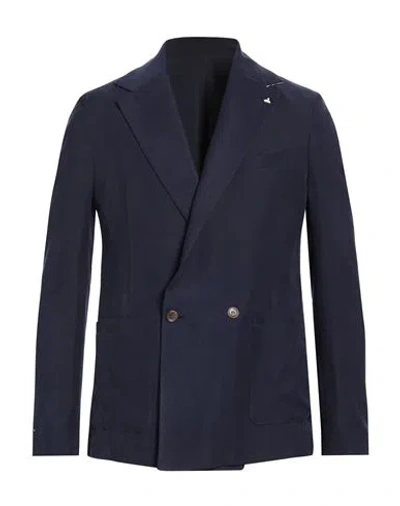 Berna Man Blazer Navy Size 40 Viscose, Polyester In Blue