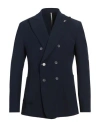 Berna Man Blazer Navy Size 42 Polyester, Elastane In Blue