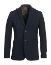 Berna Man Blazer Navy Size 44 Cotton, Polyamide, Elastane In Blue