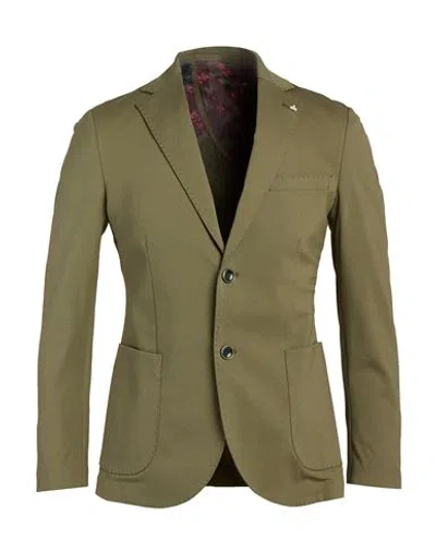 Berna Man Blazer Sage Green Size 36 Cotton, Polyamide, Elastane