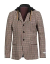 Berna Man Blazer Sand Size 40 Cotton, Polyester In Neutral
