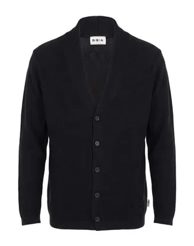 Berna Man Cardigan Black Size S Cotton, Acrylic