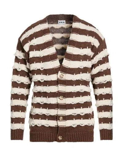 Berna Man Cardigan Brown Size L Dralon
