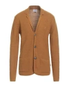 Berna Man Cardigan Camel Size Xxl Acrylic, Wool In Brown