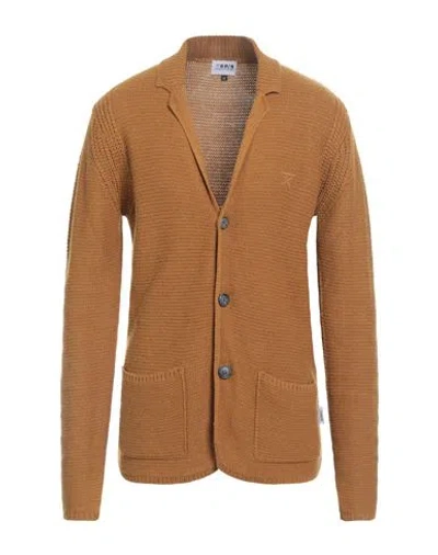 Berna Man Cardigan Camel Size Xxl Acrylic, Wool
