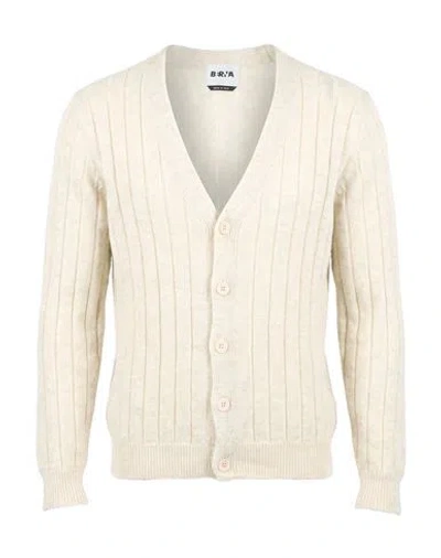 Berna Man Cardigan Ivory Size S Cotton, Viscose, Linen In White