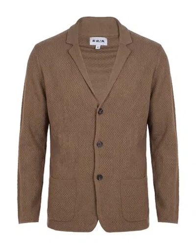 Berna Man Cardigan Khaki Size S Cotton