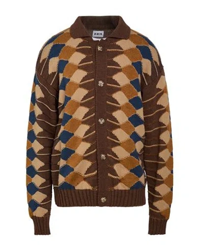 Berna Man Cardigan Light Brown Size L Acrylic In Multi