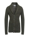 Berna Man Cardigan Military Green Size L Acrylic, Polyamide, Wool