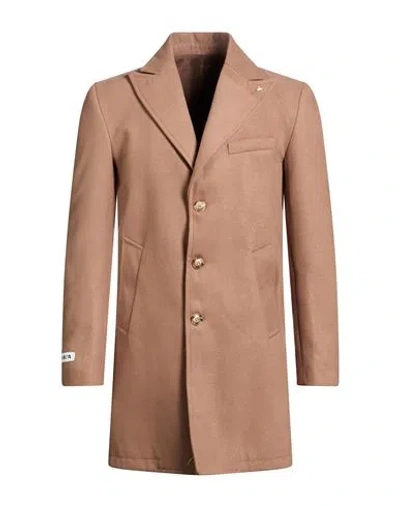 Berna Man Coat Light Brown Size 38 Polyester, Viscose, Elastane