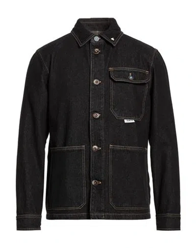 Berna Man Denim Outerwear Blue Size 3xl Cotton In Black